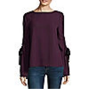 ana Ana Cutout Sleeve Long Sleeve Crew Neck Woven